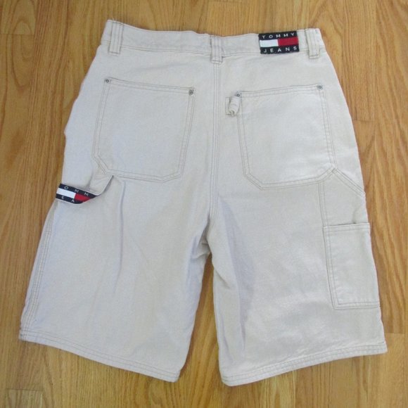 TOMMY HILFIGER BOY'S SIZE 18 SHORTS TAN KHAKI TWILL CARPENTER SPELLOUT FLAG LOGO - Picture 6 of 10